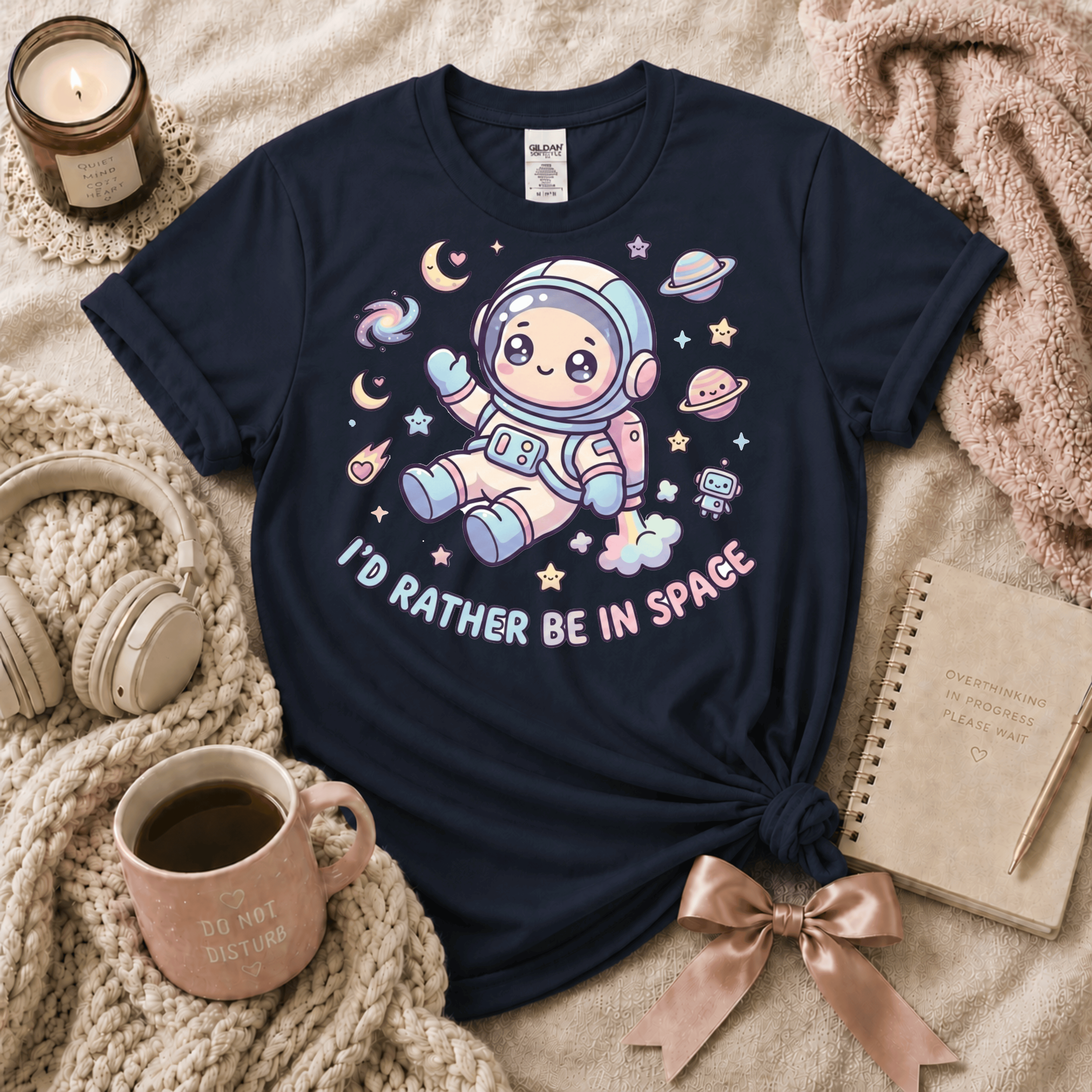 I'd Rather Be In Space | Funny Introvert Graphic T-Shirt