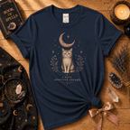 Observed Enough introvert graphic t-shirt cozy flat lay in navy.