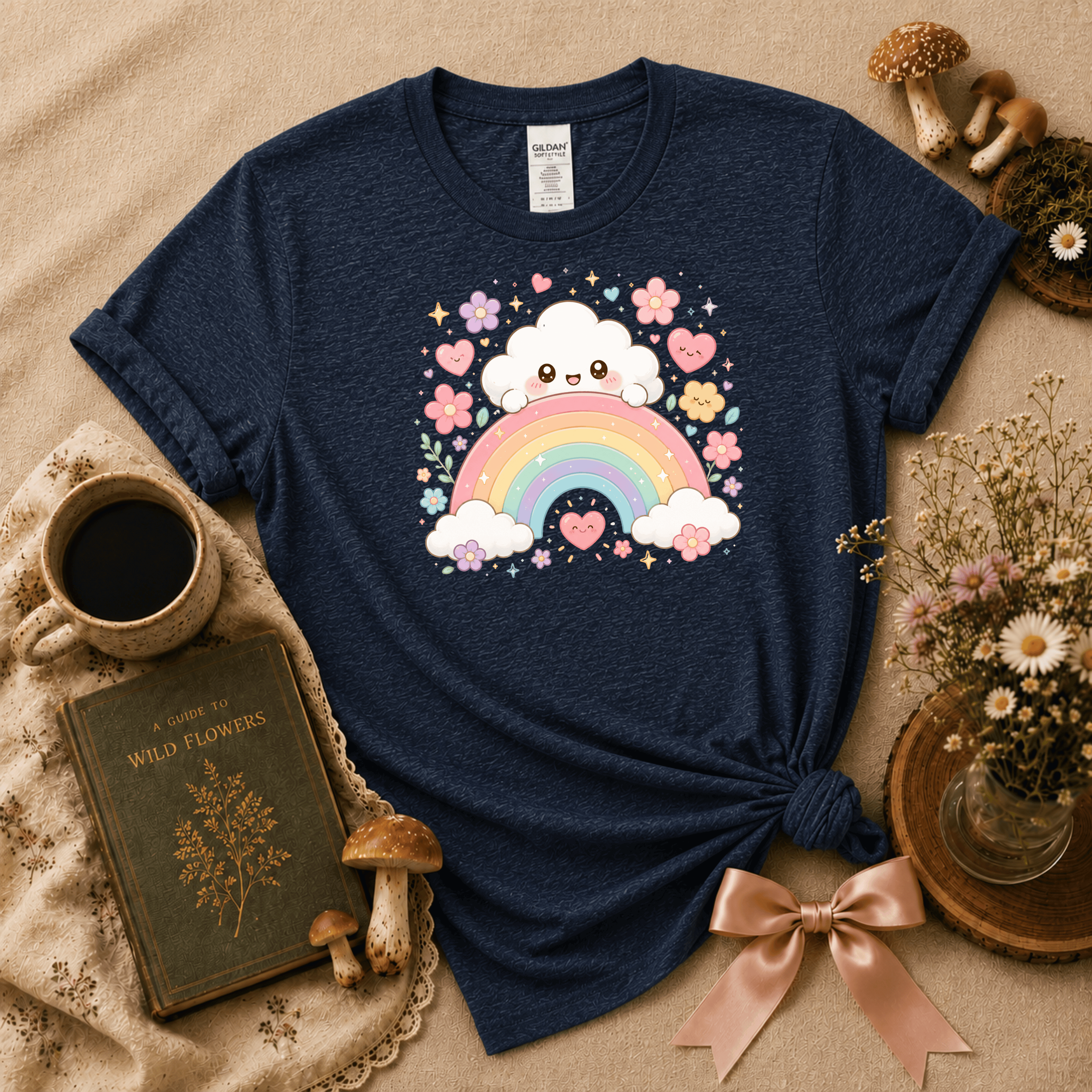 Cloud And Rainbow | Cottagecore Graphic T-Shirt