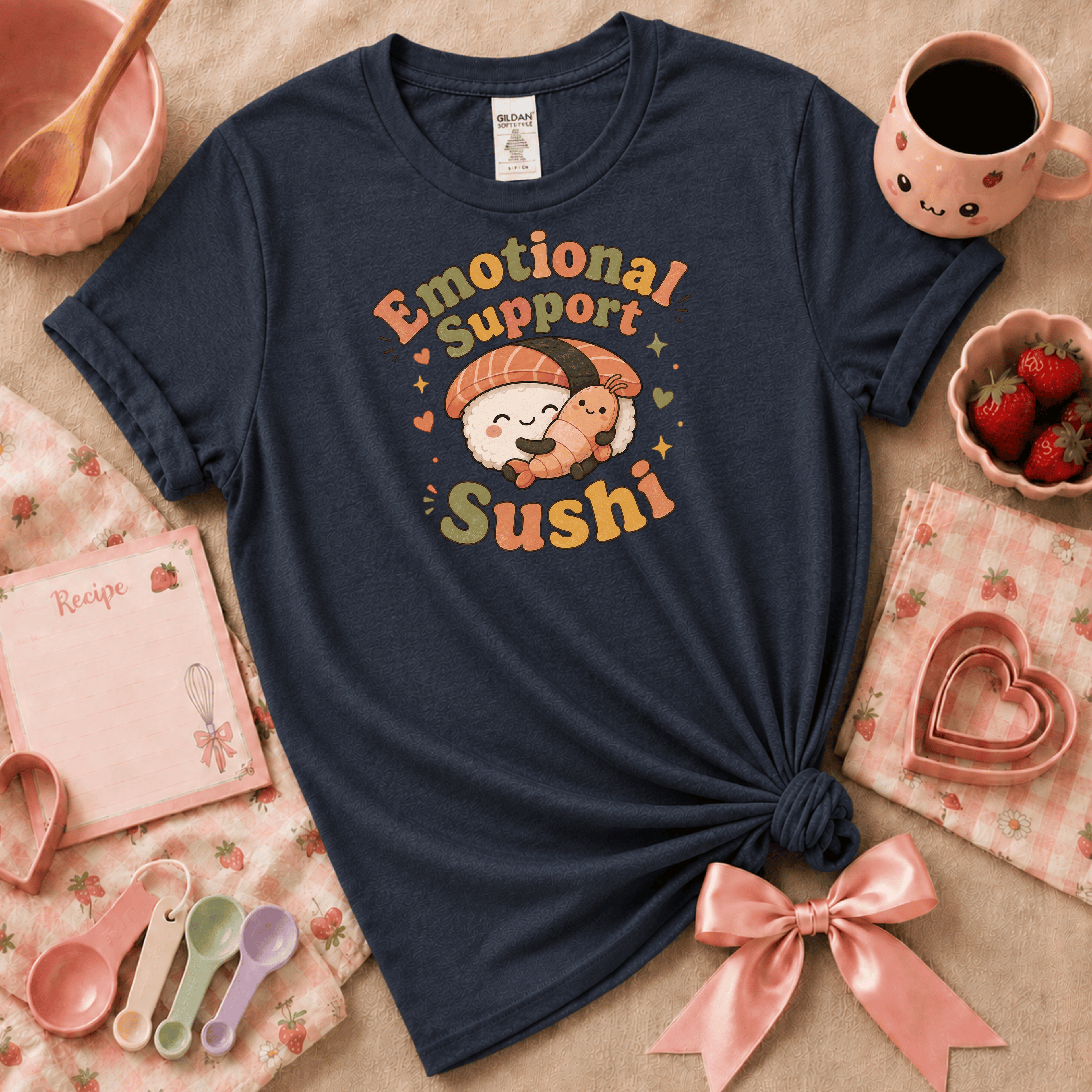 Emotional Support Sushi | Cute Food Graphic T-Shirt