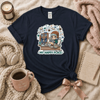 My Happy Place introvert graphic t-shirt cozy flat lay in navy.