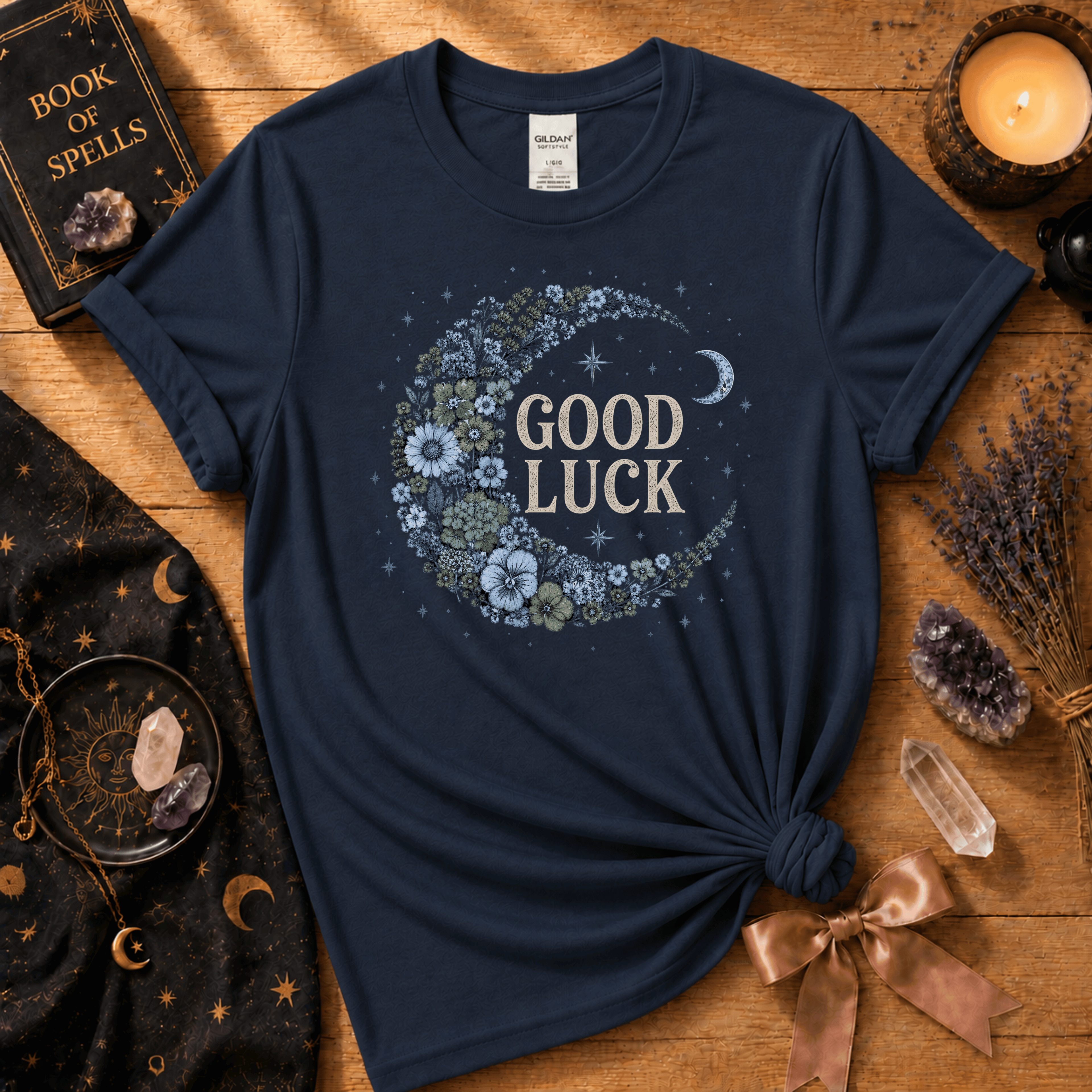 Good Luck In Blue | Celestial Graphic T-Shirt