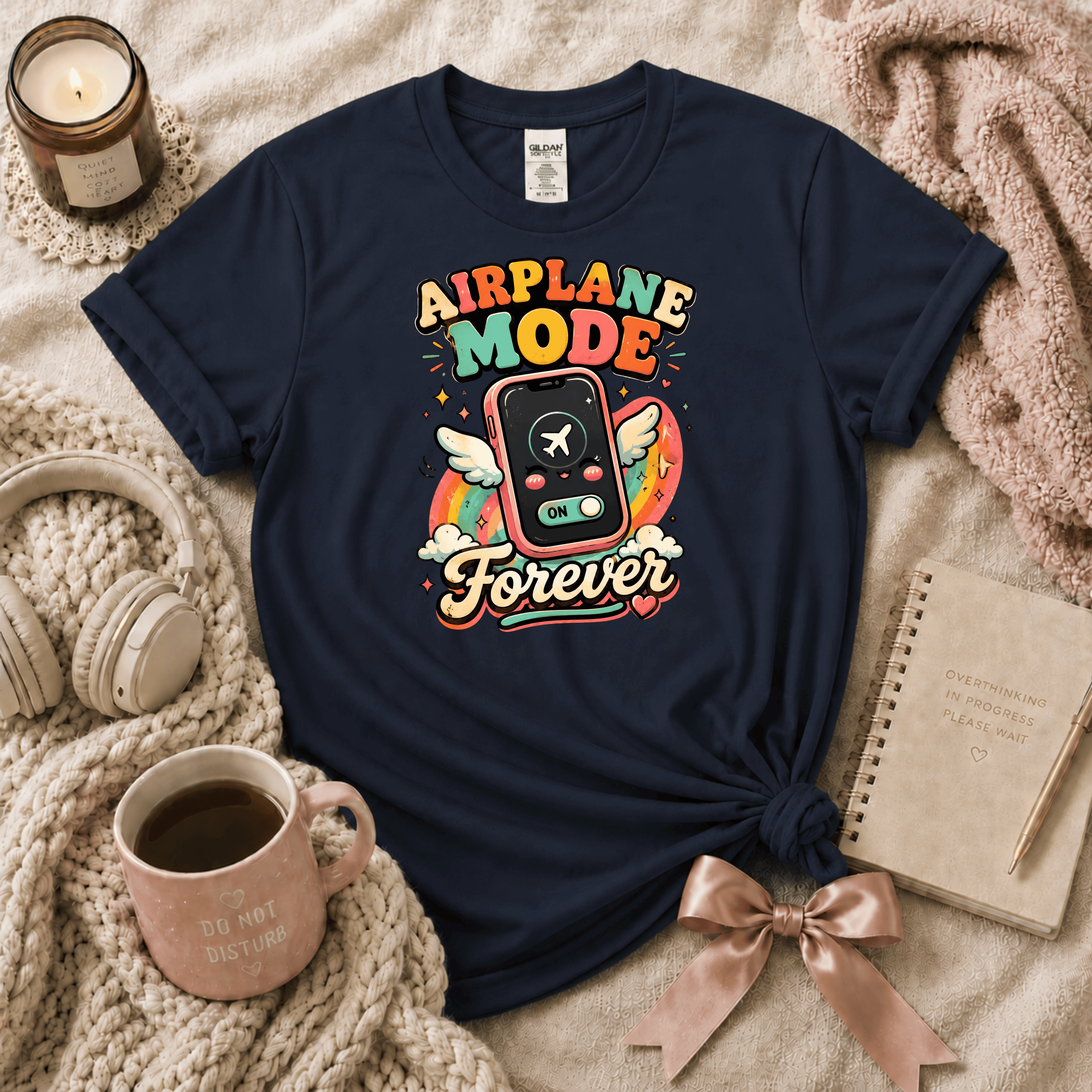 Airplane Mode Forever | Funny Introvert Graphic T-Shirt