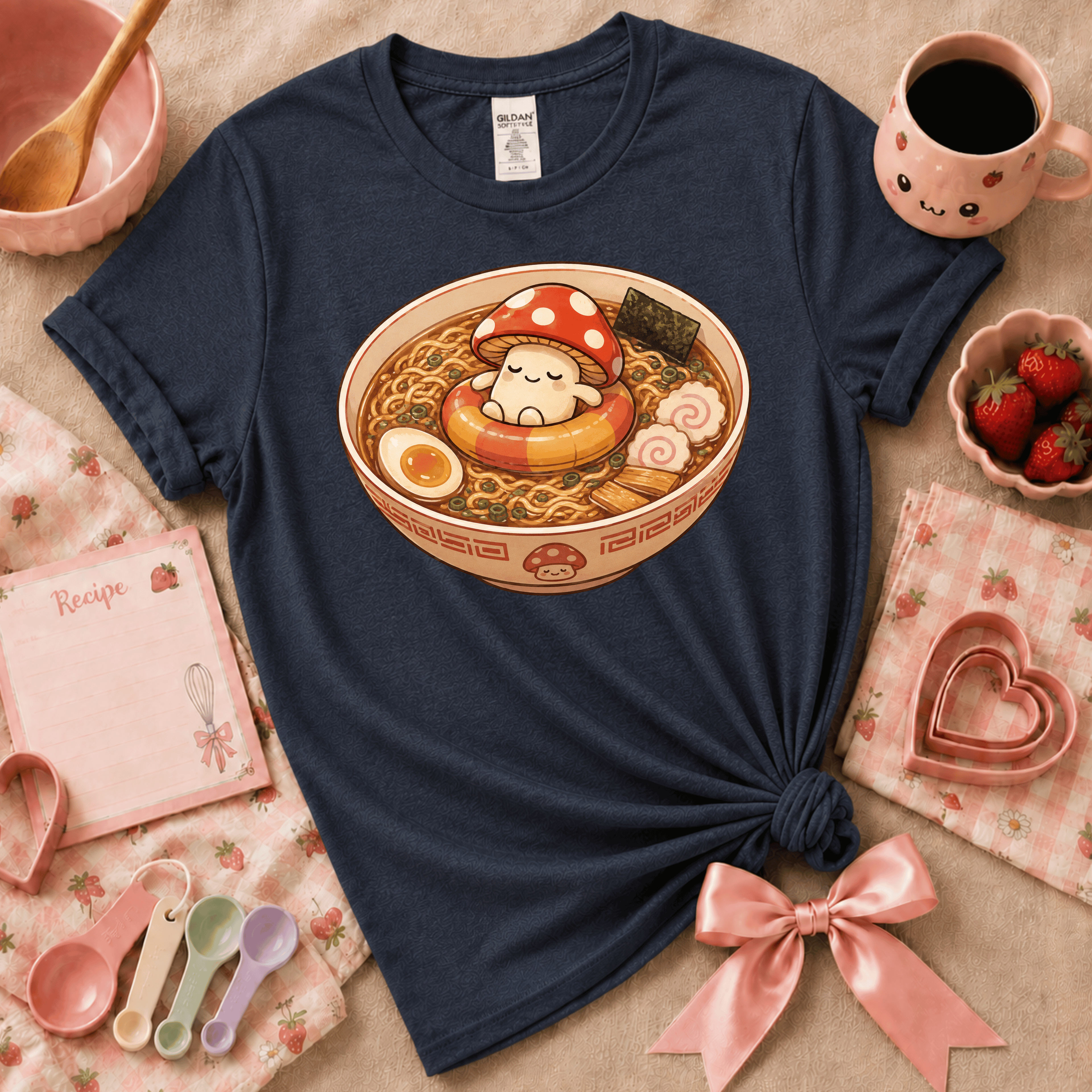 Mushroom Float | Cute Food Graphic T-Shirt