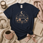 AFK introvert graphic t-shirt cozy flat lay in navy.