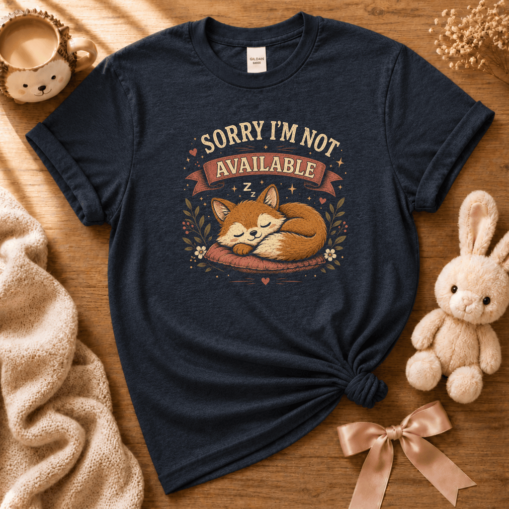 Not Available cute animal graphic t-shirt cozy flat lay in navy.