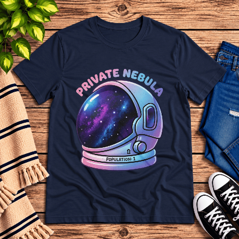 Nebula Premium T-Shirt in navy, flat lay