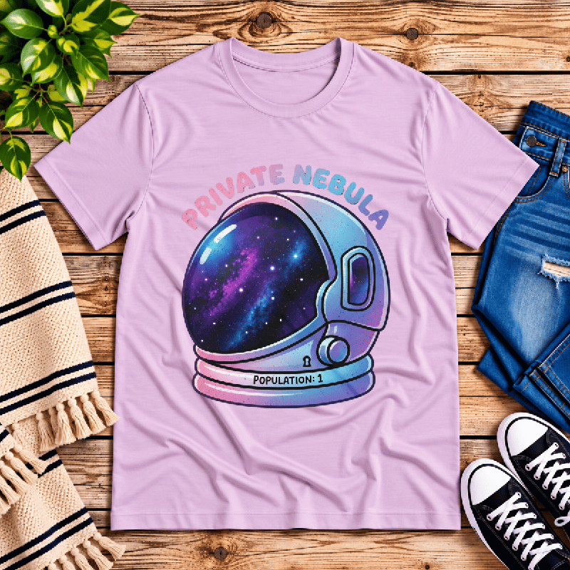 Nebula Premium T-Shirt in lilac, flat lay