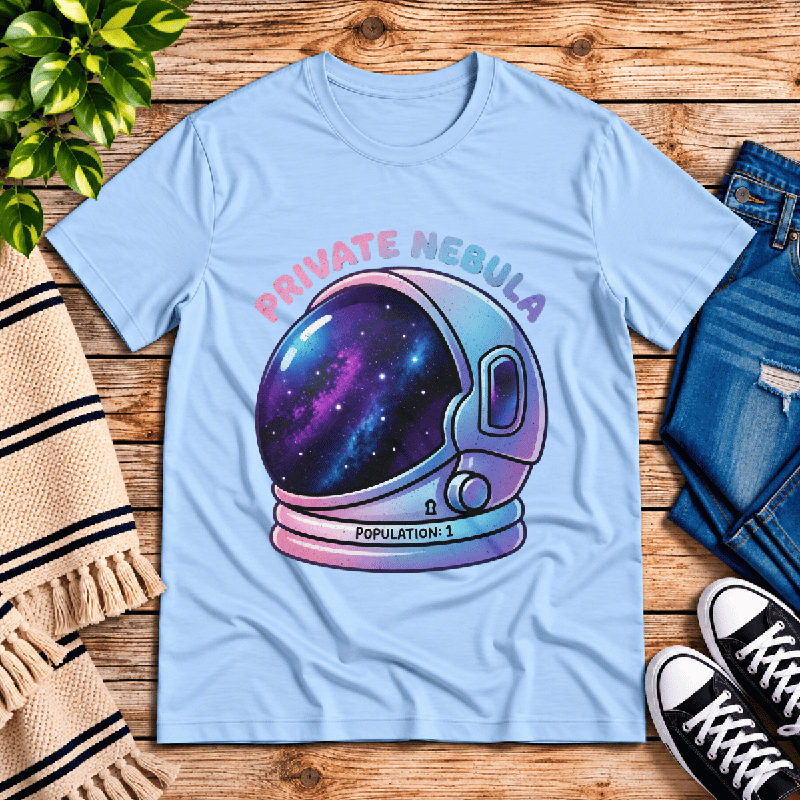 Nebula Premium T-Shirt in baby blue, flat lay