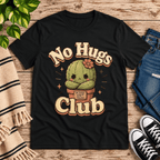 No Hugs Club Premium T-Shirt in vintage black, flat lay