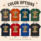 No Hugs Club Premium T-Shirt color chart: Asphalt, Burnt Orange, Deep Teal, Evergreen, Navy, Red, True Royal, Vintage Black