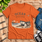 Ocean Bound Premium T-Shirt in burnt orange, flat lay