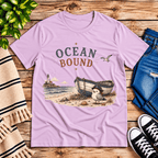 Ocean Bound Premium T-Shirt in lilac, flat lay