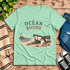 Ocean Bound Premium T-Shirt in mint, flat lay