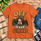 Off The Grid Nature Lover Premium T-Shirt in burnt orange, flat lay