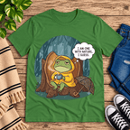 One With Nature Premium T-Shirt in leaf green, flat lay