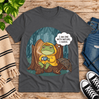 One With Nature Premium T-Shirt in asphalt gray, flat lay