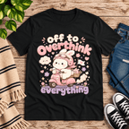Overthink Bunny Premium T-Shirt in vintage black, flat lay