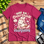 Overthink Bunny Premium T-Shirt in berry, flat lay