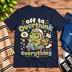 Overthink Frog Premium T-Shirt in navy, flat lay