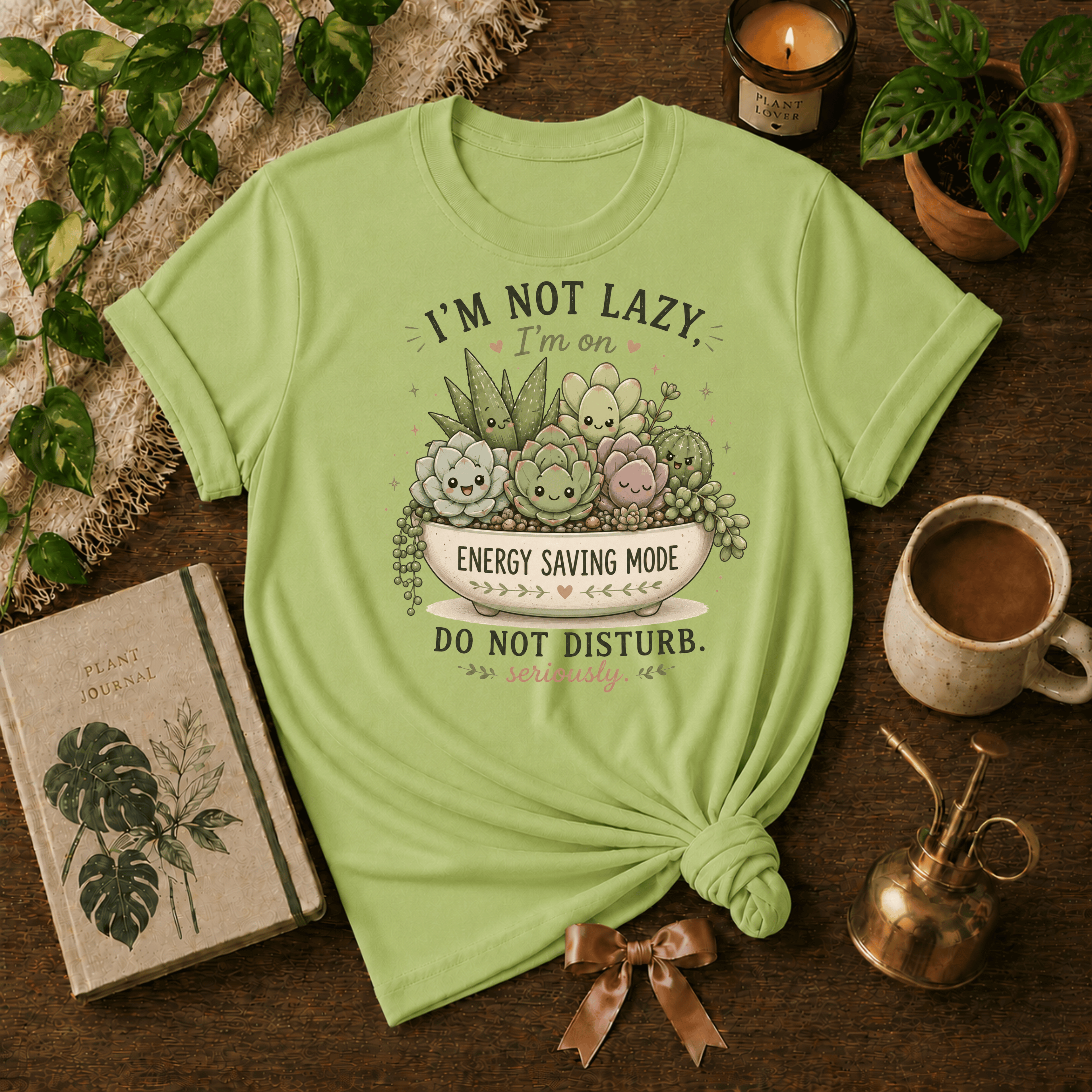 Energy Saving Mode | Plant Lover Graphic T-Shirt
