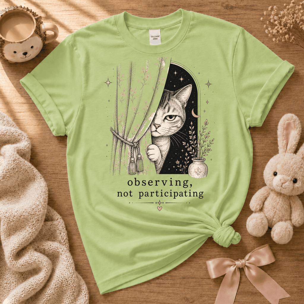 Cat Observing | Cute Animal Graphic T-Shirt