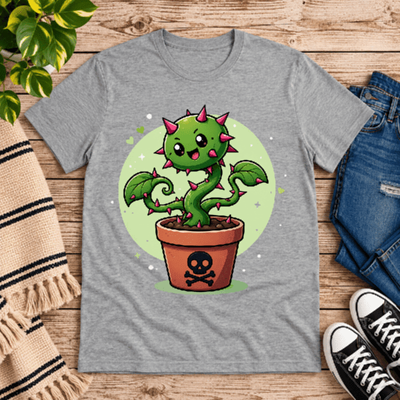 Poison Ivy Premium T-Shirt in athletic heather gray, flat lay
