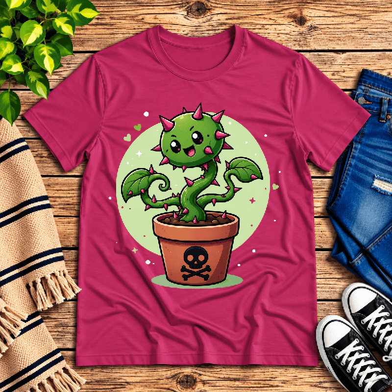 Poison Ivy Premium T-Shirt in berry, flat lay