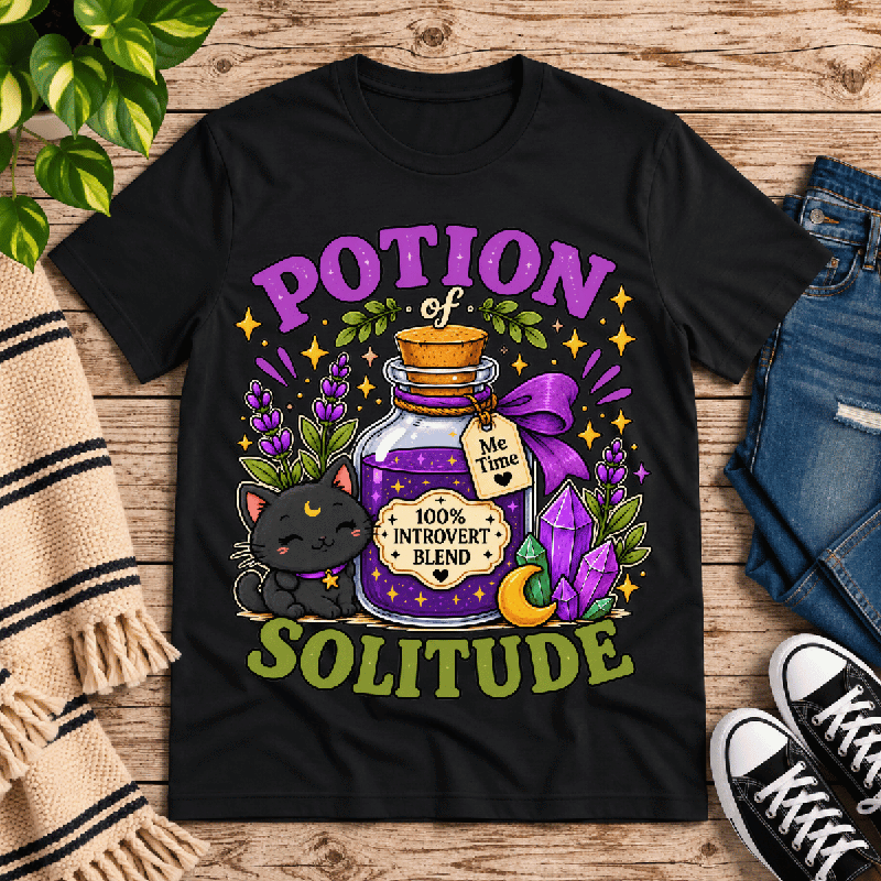Potion of Solitude Premium T-Shirt in vintage black, flat lay