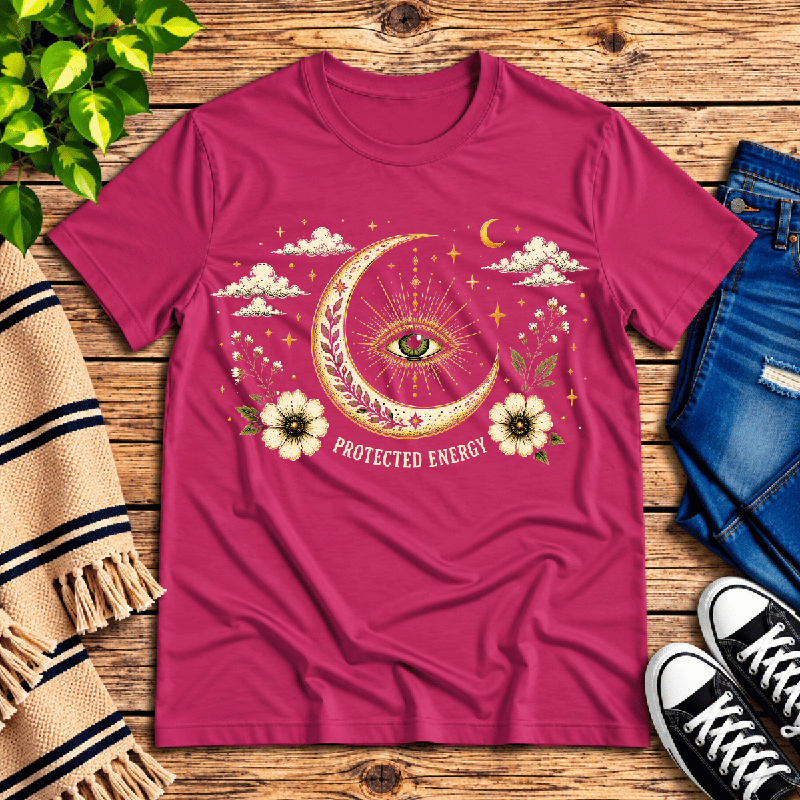 Protected Energy Premium T-Shirt in berry, flat lay