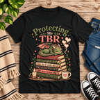 Protecting My TBR Premium T-Shirt in vintage black, flat lay