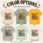 Pumpkin Spice Premium T-Shirt color chart: Natural, Sage, Gold, Athletic Heather, Mint, Vintage White