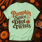 Pumpkin Spice Premium T-Shirt in mint, flat lay with autumn props