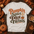 Pumpkin Spice Premium T-Shirt in vintage white, flat lay with autumn props