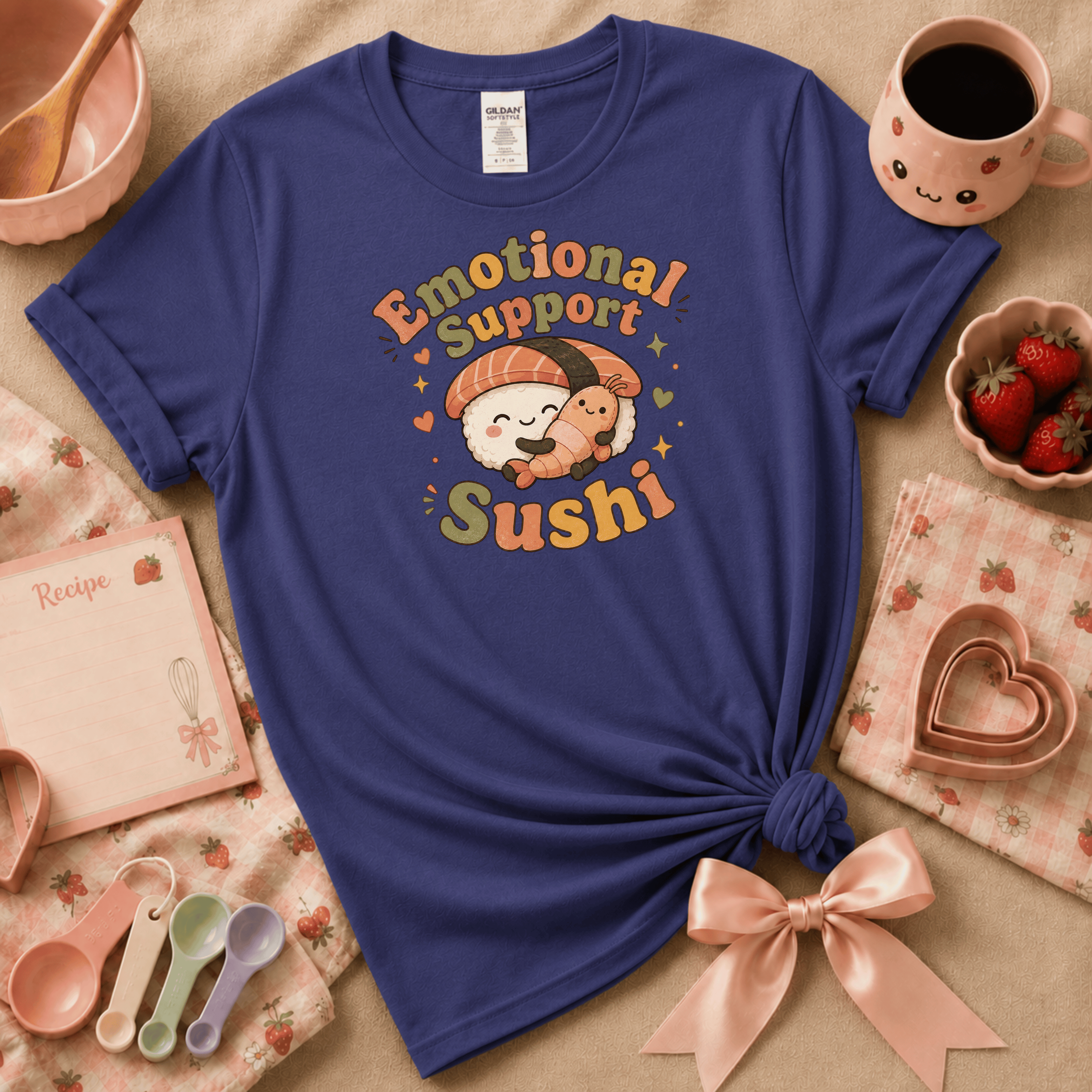 Emotional Support Sushi | Cute Food Graphic T-Shirt