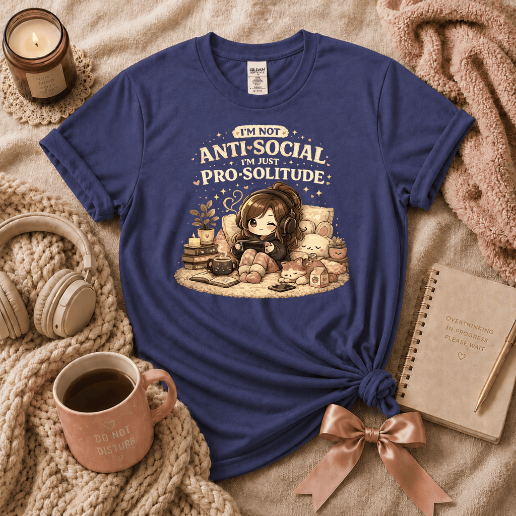 Pro Solitude introvert graphic t-shirt in Purple.