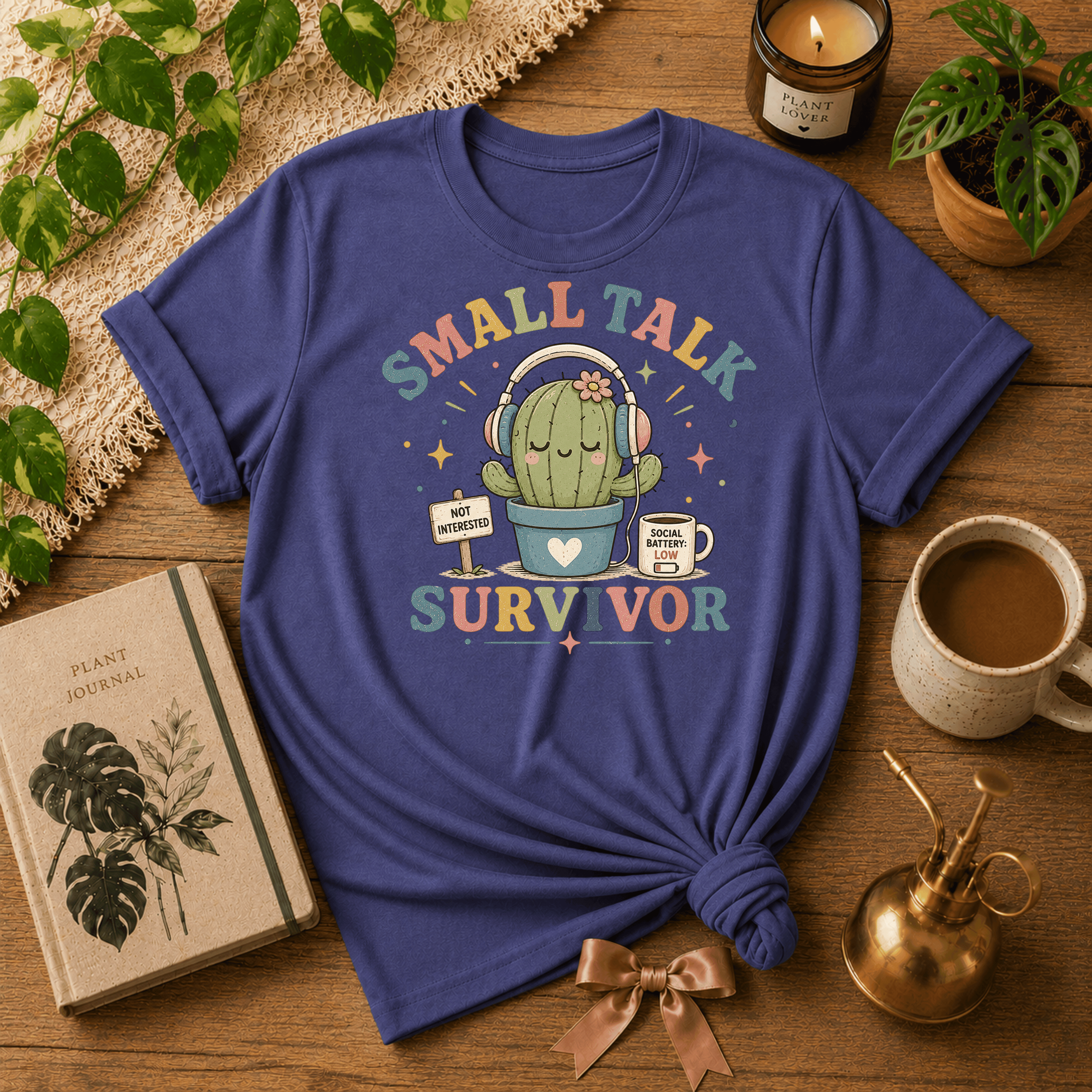 Small Talk Survivor | Plant Lover Graphic T-Shirt