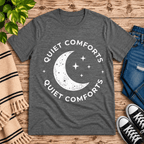 Quiet Comforts Light Premium T-Shirt in deep heather gray, flat lay