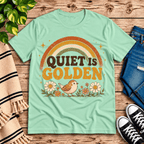 Quiet Is Golden Premium T-Shirt in mint, flat lay