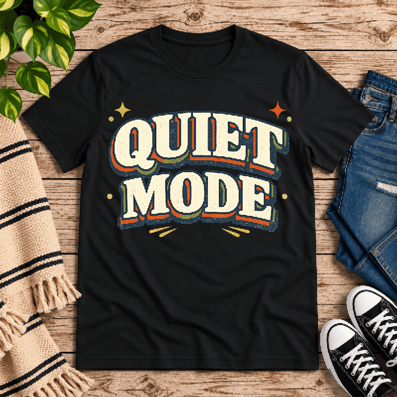 Quiet Mode Premium T-Shirt in vintage black, flat lay
