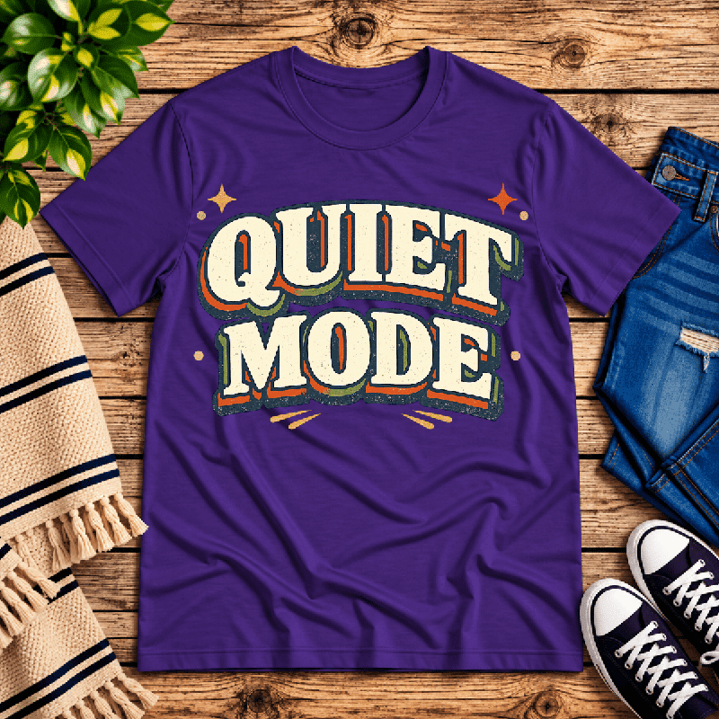 Quiet Mode Premium T-Shirt in team purple, flat lay