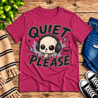Quiet Please Premium T-Shirt in berry, flat lay