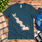 Rainbow Book Premium T-Shirt in deep teal, flat lay