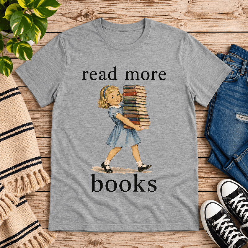 Read More Premium T-Shirt in athletic heather gray, flat lay