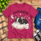 Recharging Boston Premium T-Shirt in berry, flat lay