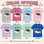 Recharging Boston Premium T-Shirt color chart: Athletic Heather, Berry, Baby Blue, Charity Pink, Lilac, Heather Sea Green, Mint, True Royal