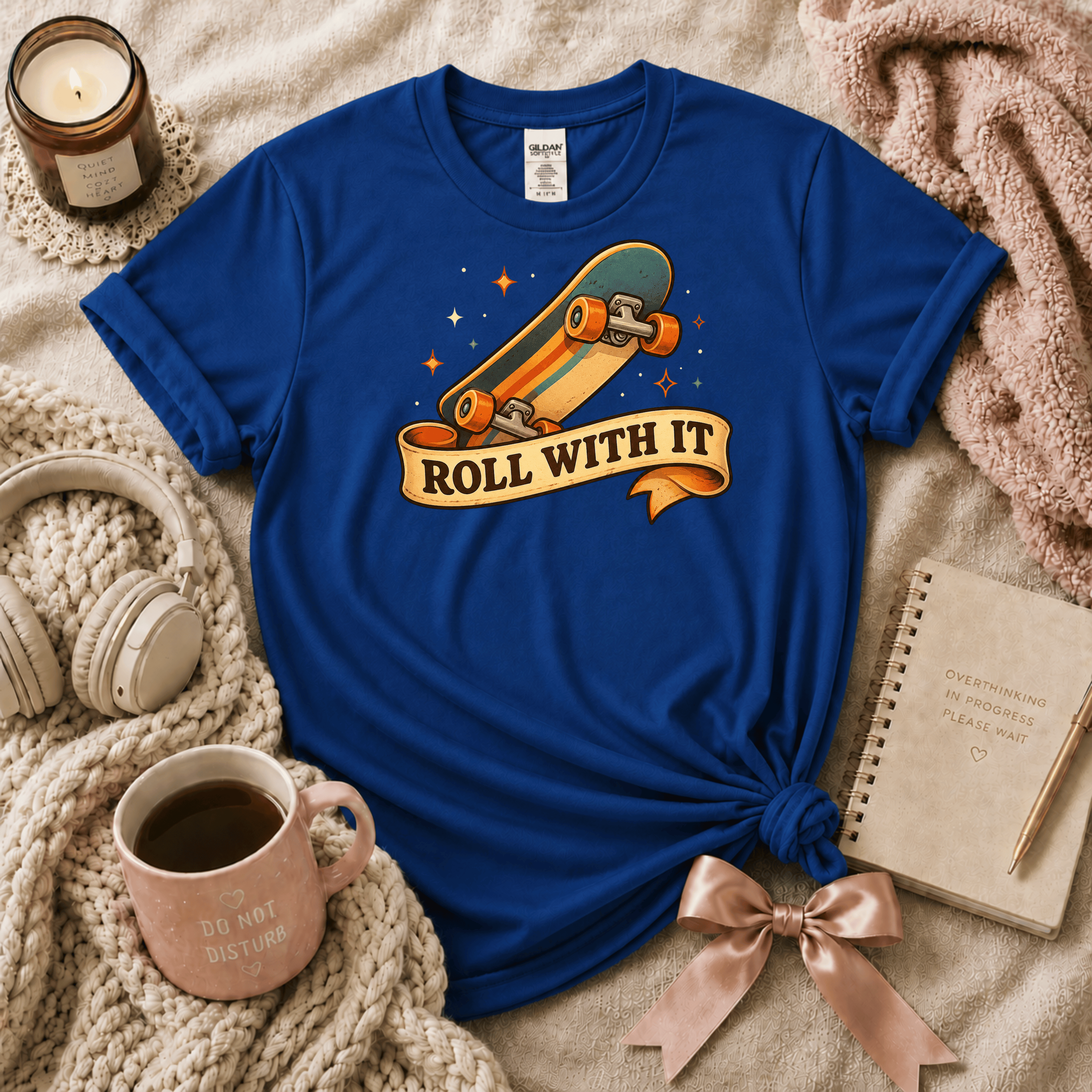Roll With It Skateboard | Cute Food Graphic T-Shirt