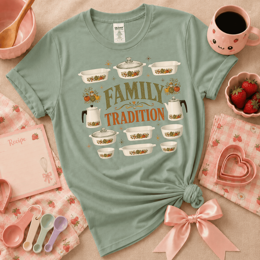 Family Tradition White | Cute Food Graphic T-Shirt