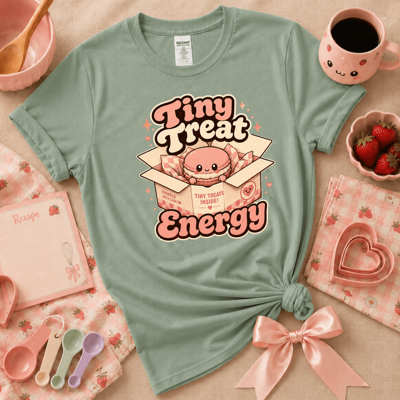 Tiny Treat Energy | Cute Food Graphic T-Shirt