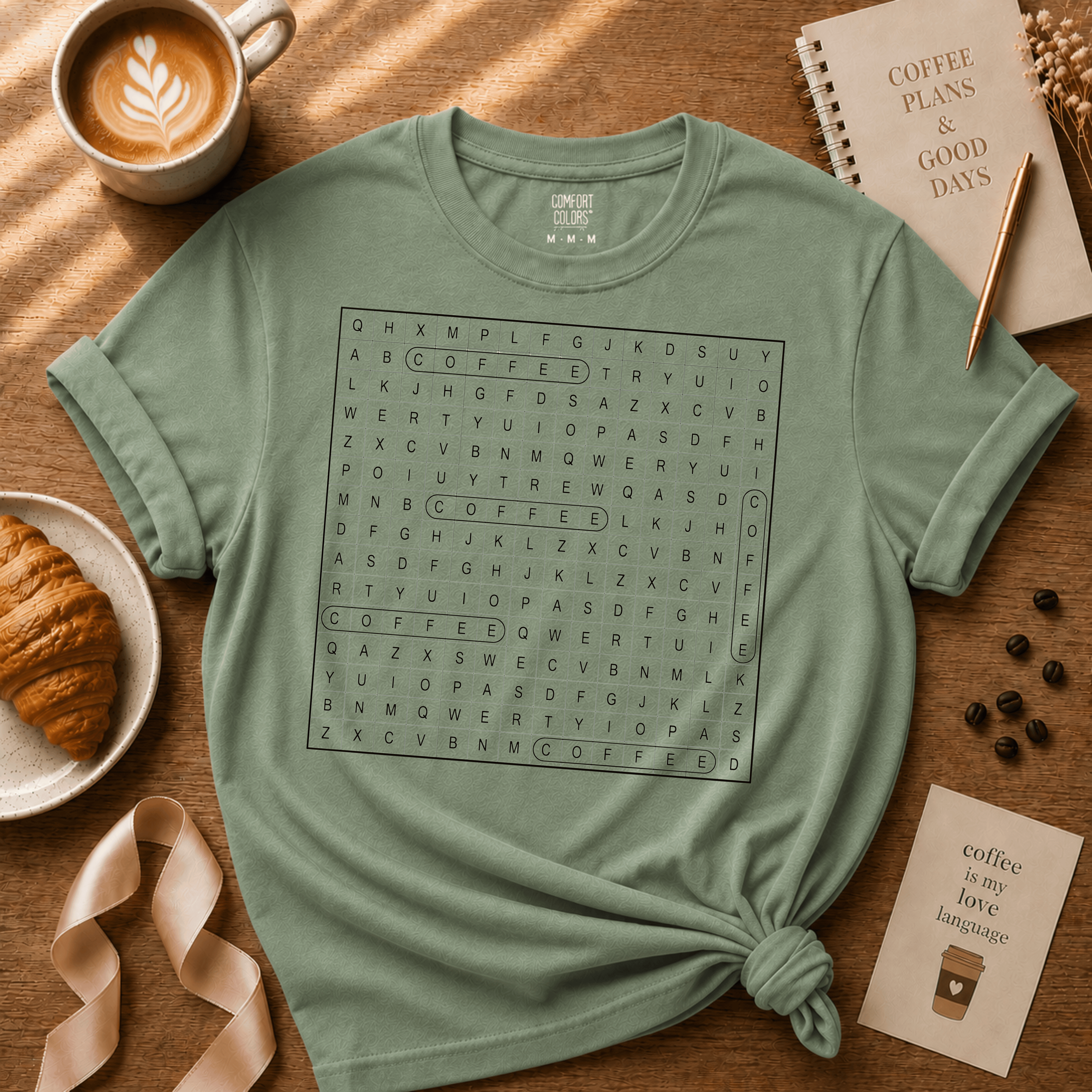 Coffee Crossword | Coffee Lover Graphic T-Shirt